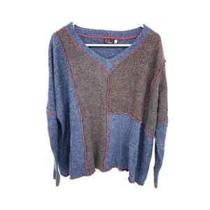 Devi Cotton Blend Lagenlook Oversized Knit Sweater Size M/L